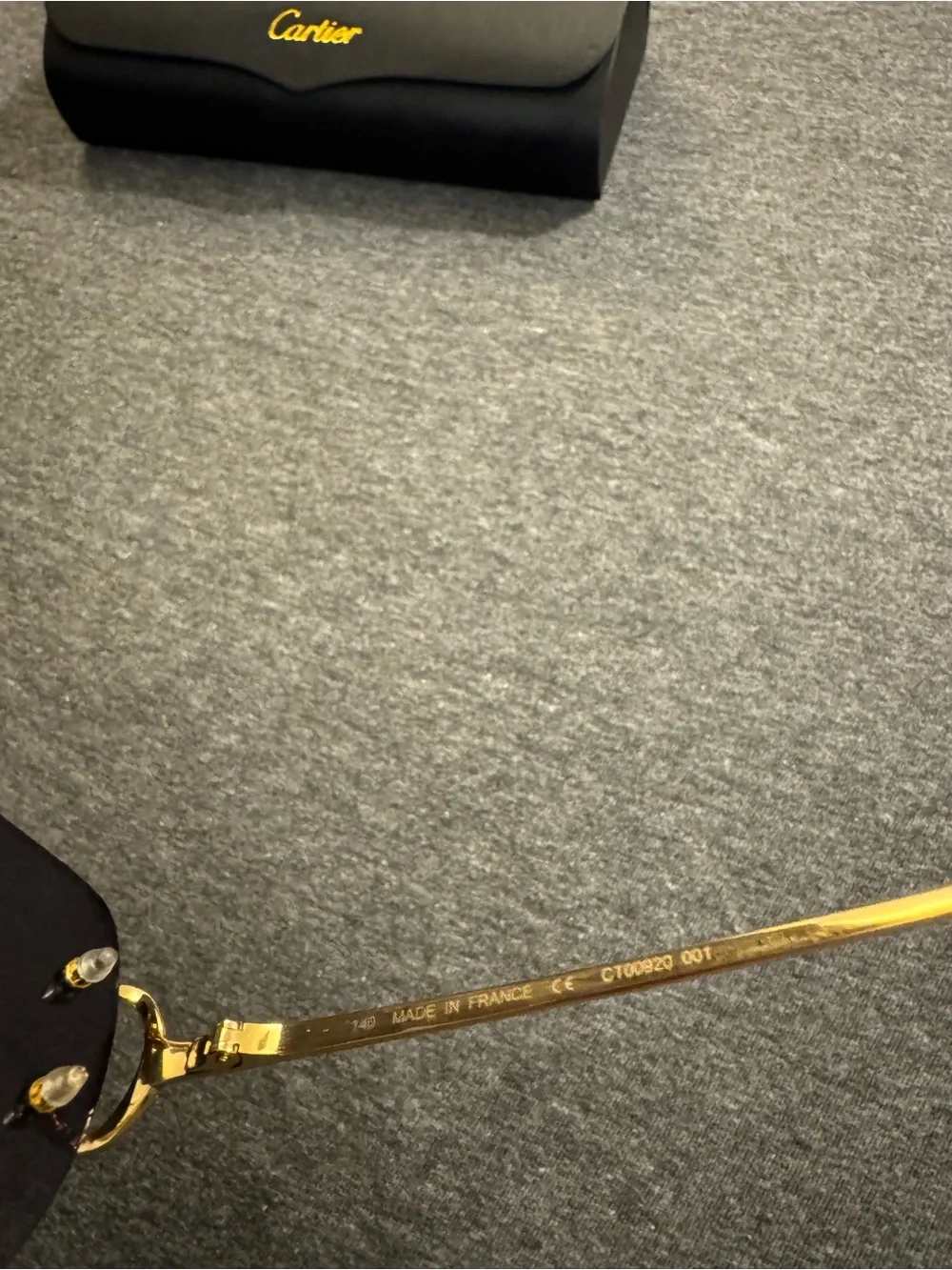 Cartier Gold Frame Sunglasses Wires